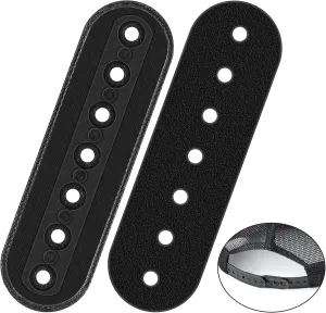 2 Pack Hat Extender, Hat Size Extension Accessories, Made of 3D Printed, Holes Adjustable Cap Half Size Extender, Hats Snap Buckle Replacement for Caps Repairing, Black