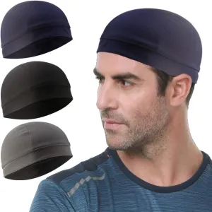 3 Pack Cooling Skull Cap Helmet Liner Sweat Wicking Cycling Running Hat for Men Women