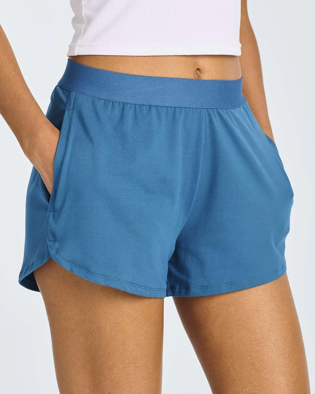 4 Pack: Women's 3" Dry-Fit Dolphin Running Shorts with Pockets - Athletic Gym Workout Basketball Sports Shorts