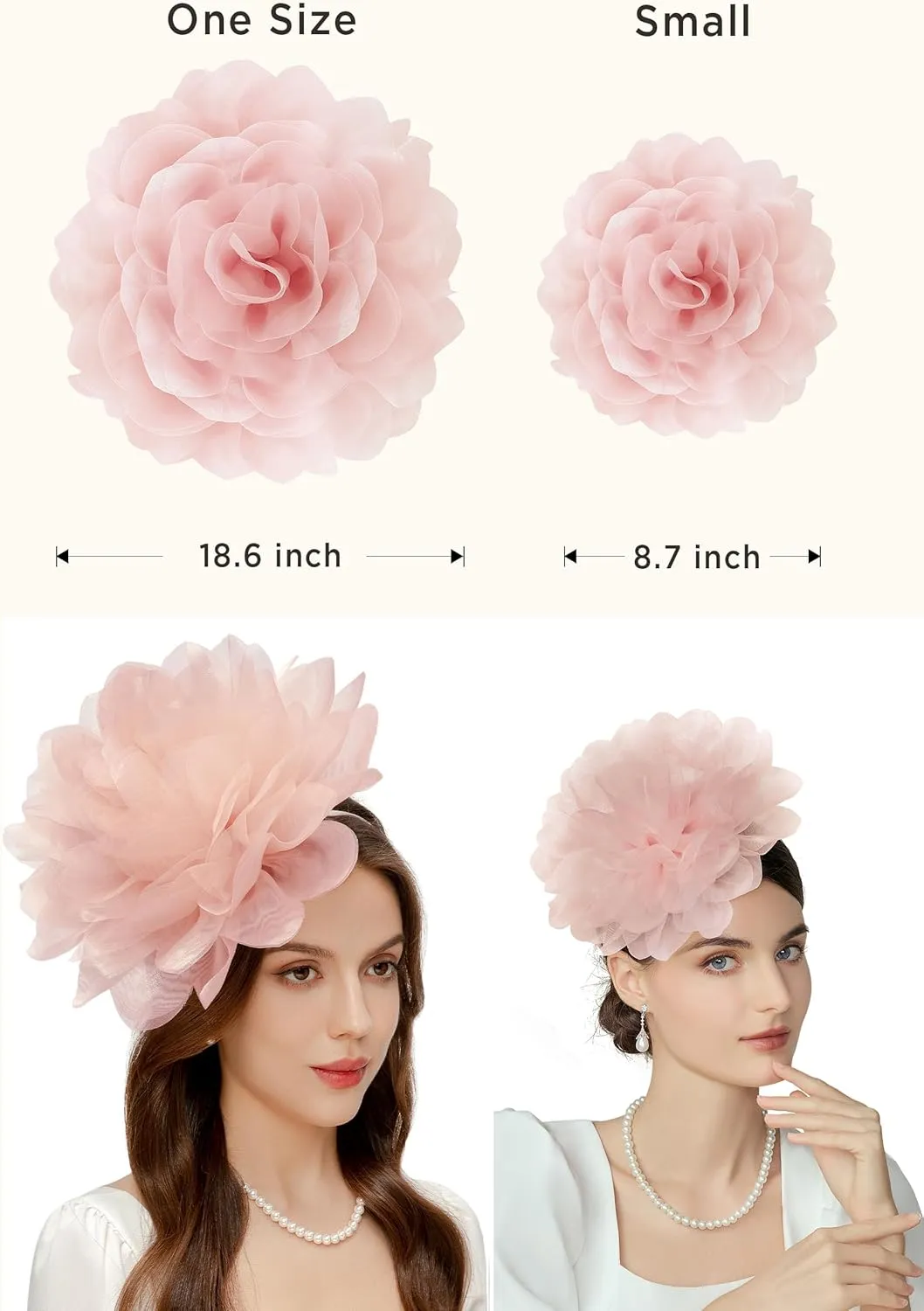 BABEYOND Fascinators Hats for Women - Tea Party Kentucky Fascinator Derby Hat Mesh Flower Fluffy Headband with Hair Clip