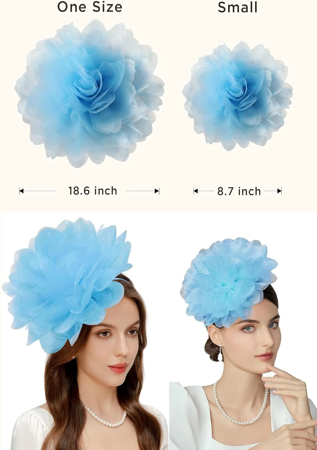 BABEYOND Fascinators Hats for Women - Tea Party Kentucky Fascinator Derby Hat Mesh Flower Fluffy Headband with Hair Clip