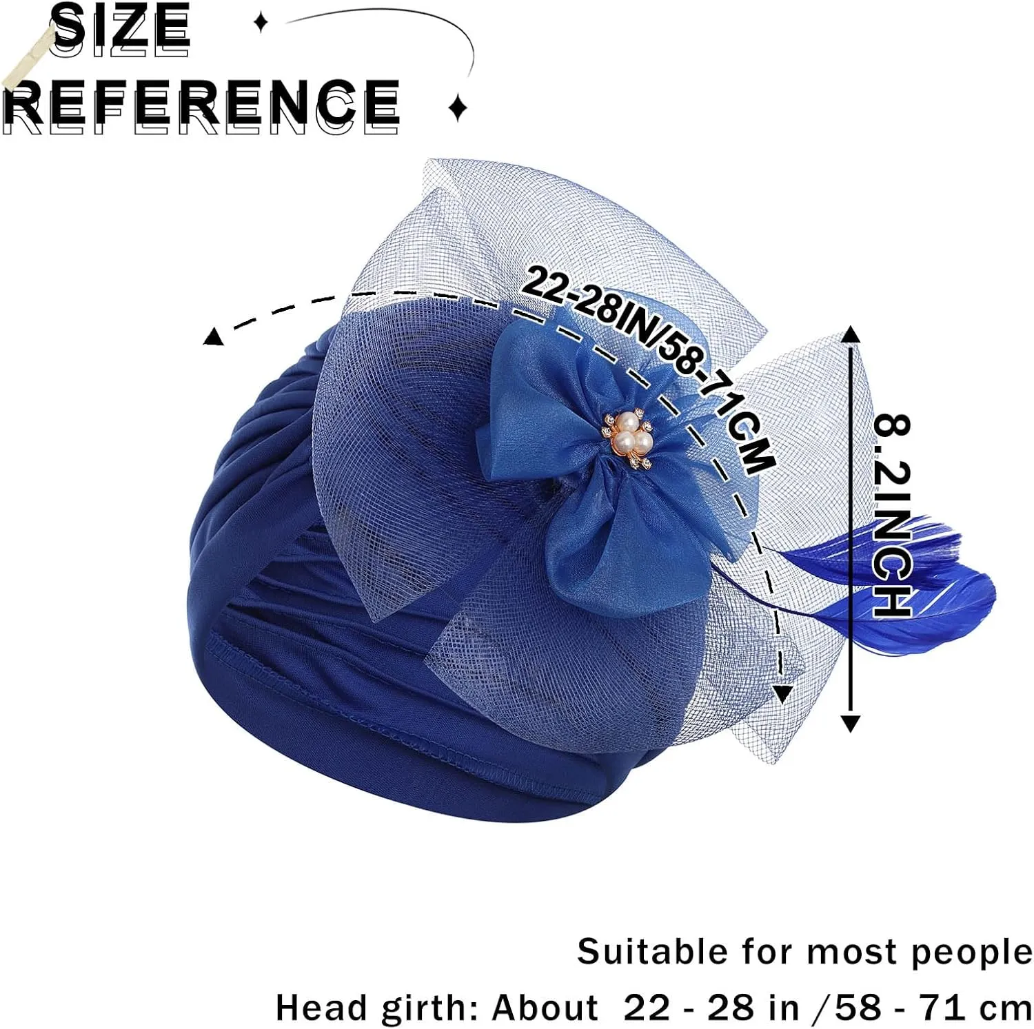 Bohend Flower Rhinestone Turbans Cap Pearl Knot Headwarp Beanie Pre Tied Head Cover Bonnet Pleated Headscarf Hat for Women