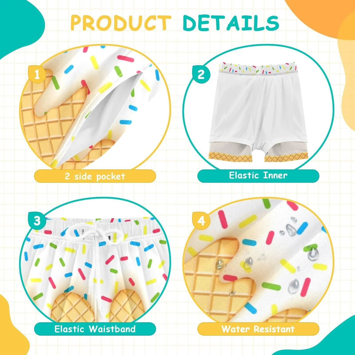 Boys Swim Trunks with Compression Liner Quick Dry Board Shorts with Boxer Brief Bathing Suit 4-14 Years