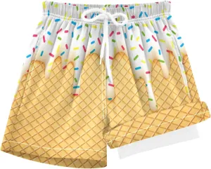 Boys Swim Trunks with Compression Liner Quick Dry Board Shorts with Boxer Brief Bathing Suit 4-14 Years