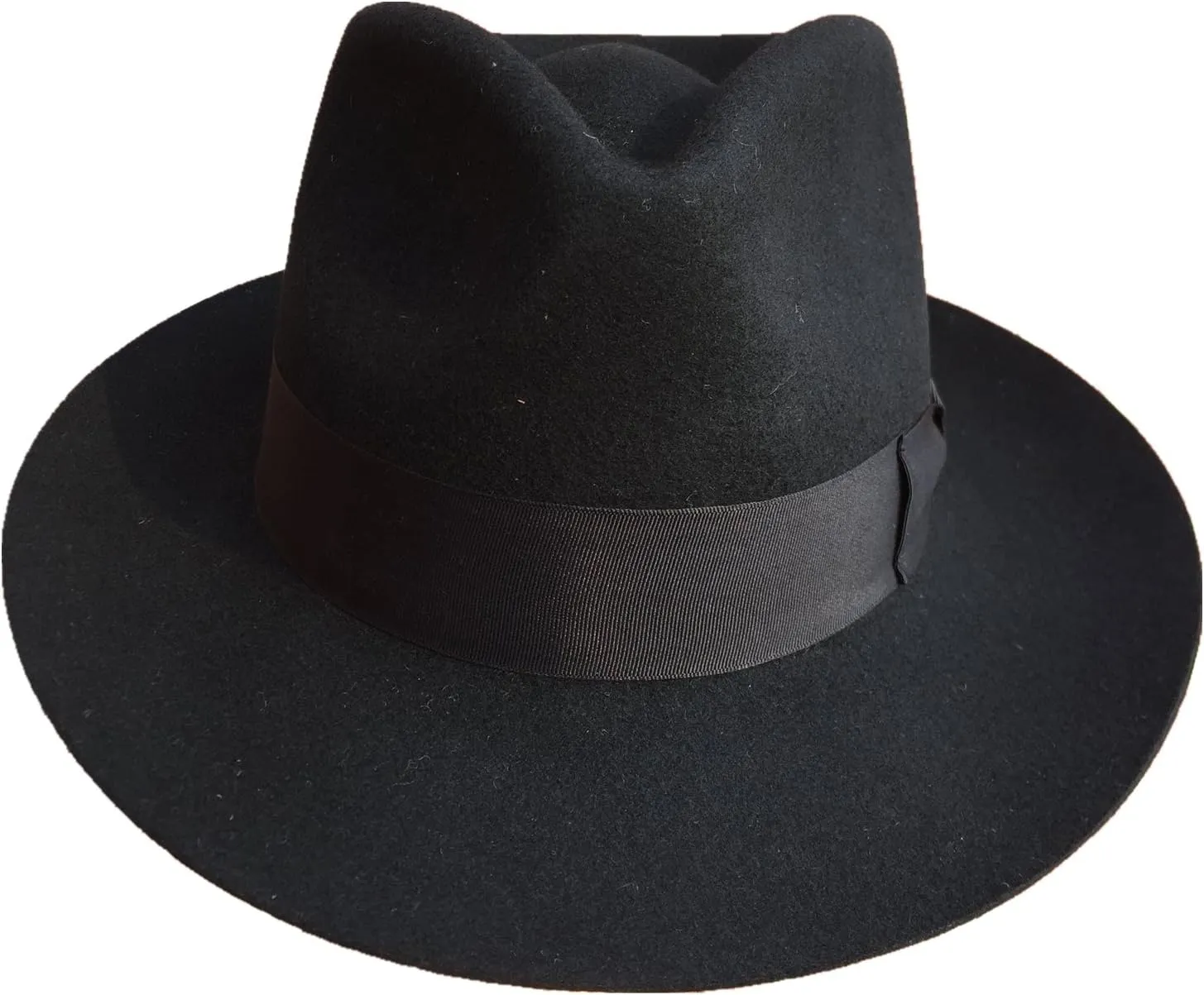 Classic Black Men's Wool Felt Godfather Gangster Mobster Gentleman Fedora Hat