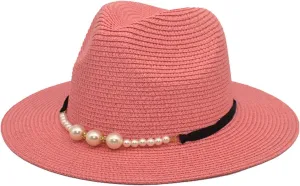 Classic Fedora Hat Two Tone Flat Top Hat with Band Wide Brim Pork Pie Hat Adjustable Patchwork Colors Panama Hat