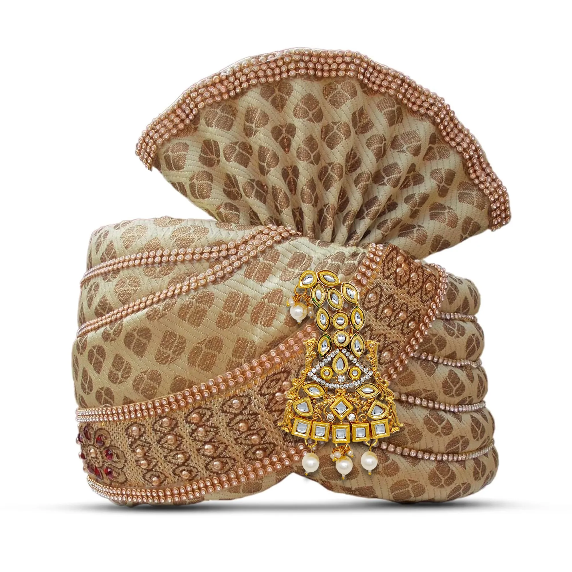 Comet Busters Stone Kalangi, Metal Finish Brooch For Groom (HA106)