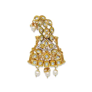 Comet Busters Stone Kalangi, Metal Finish Brooch For Groom (HA106)