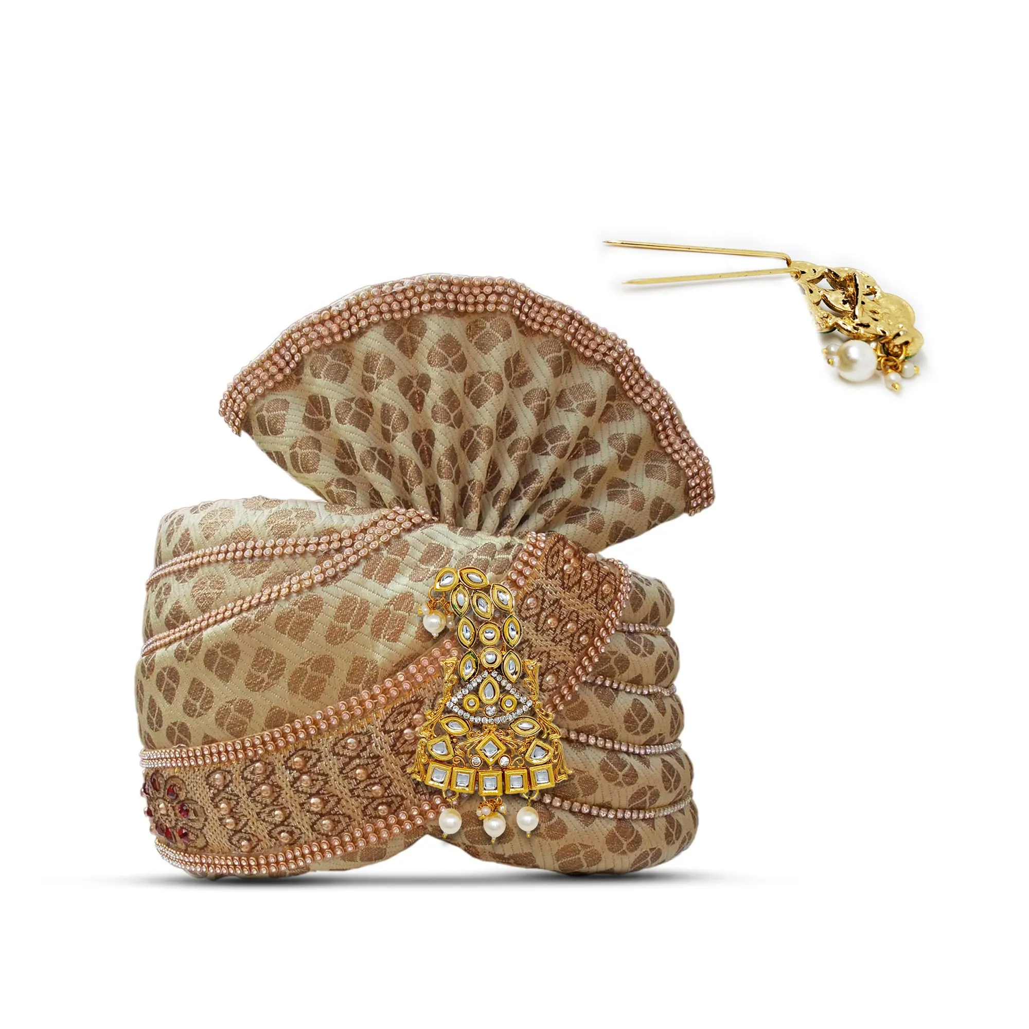 Comet Busters Stone Kalangi, Metal Finish Brooch For Groom (HA106)