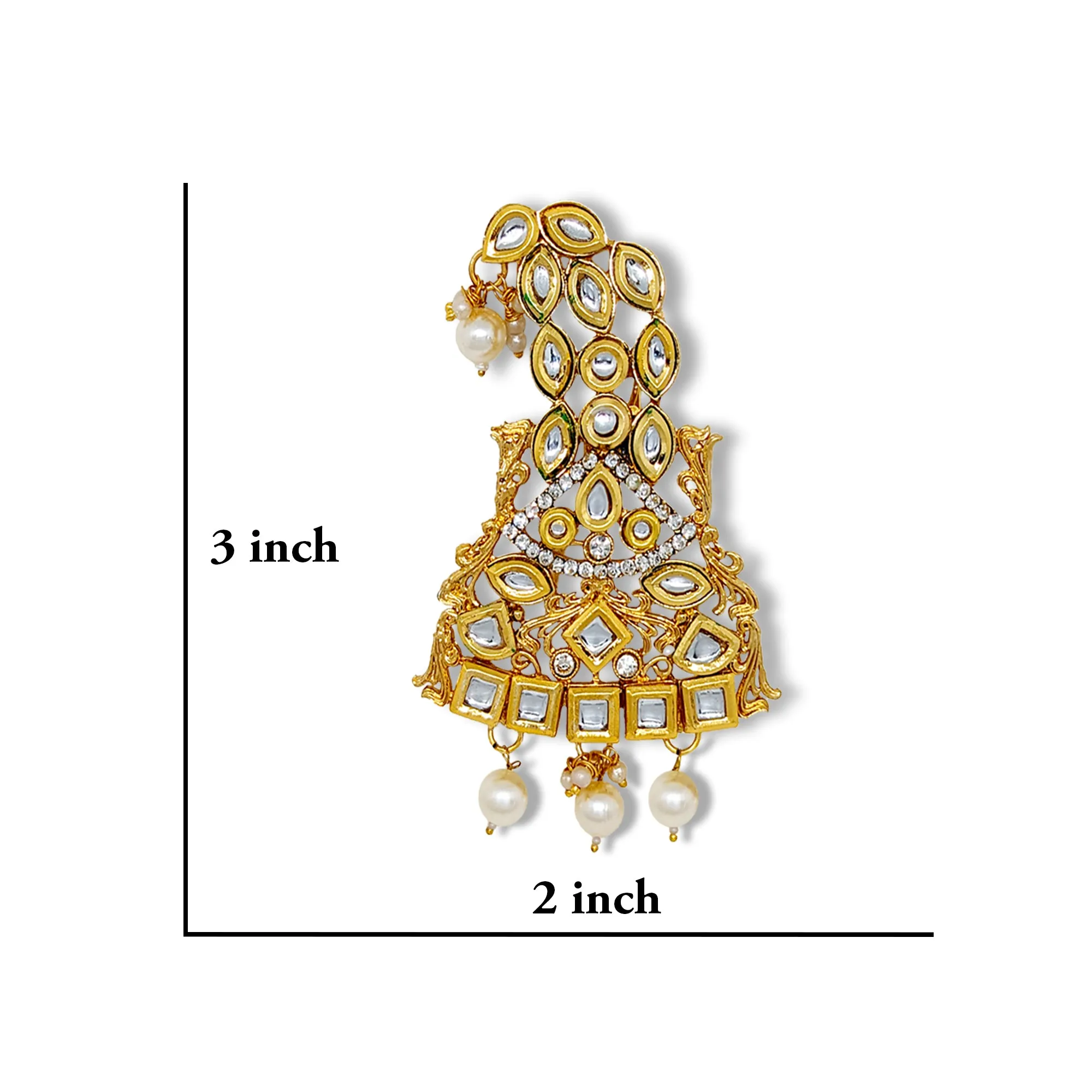 Comet Busters Stone Kalangi, Metal Finish Brooch For Groom (HA106)