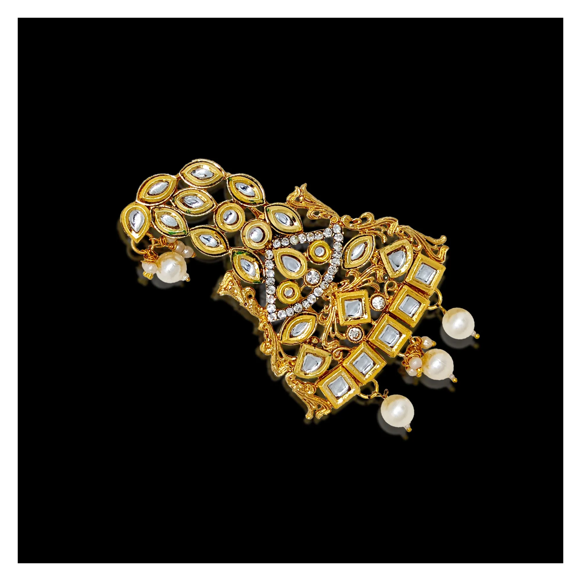 Comet Busters Stone Kalangi, Metal Finish Brooch For Groom (HA106)