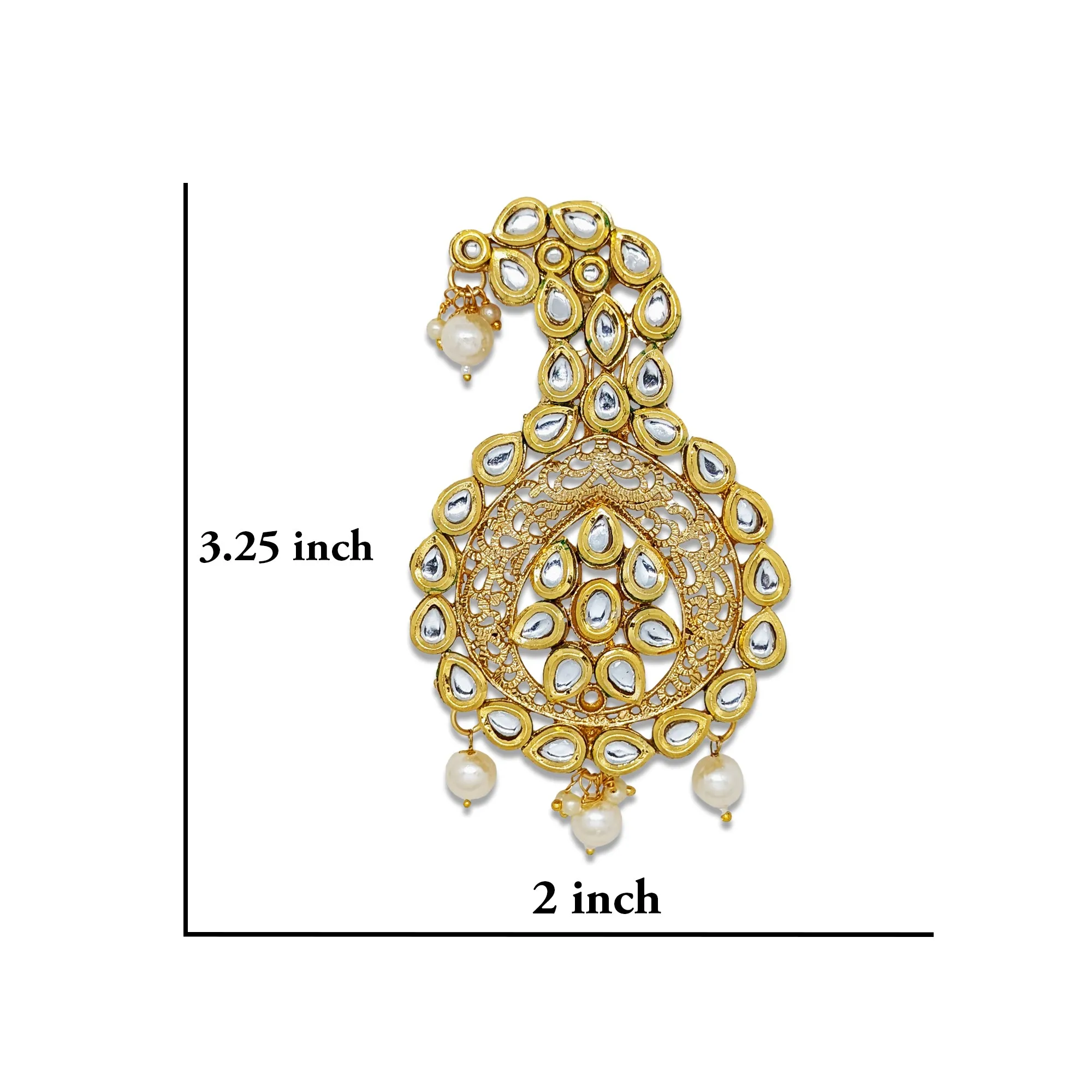 Comet Busters Stone Kalangi, Metal Finish Brooch For Groom (HA107)