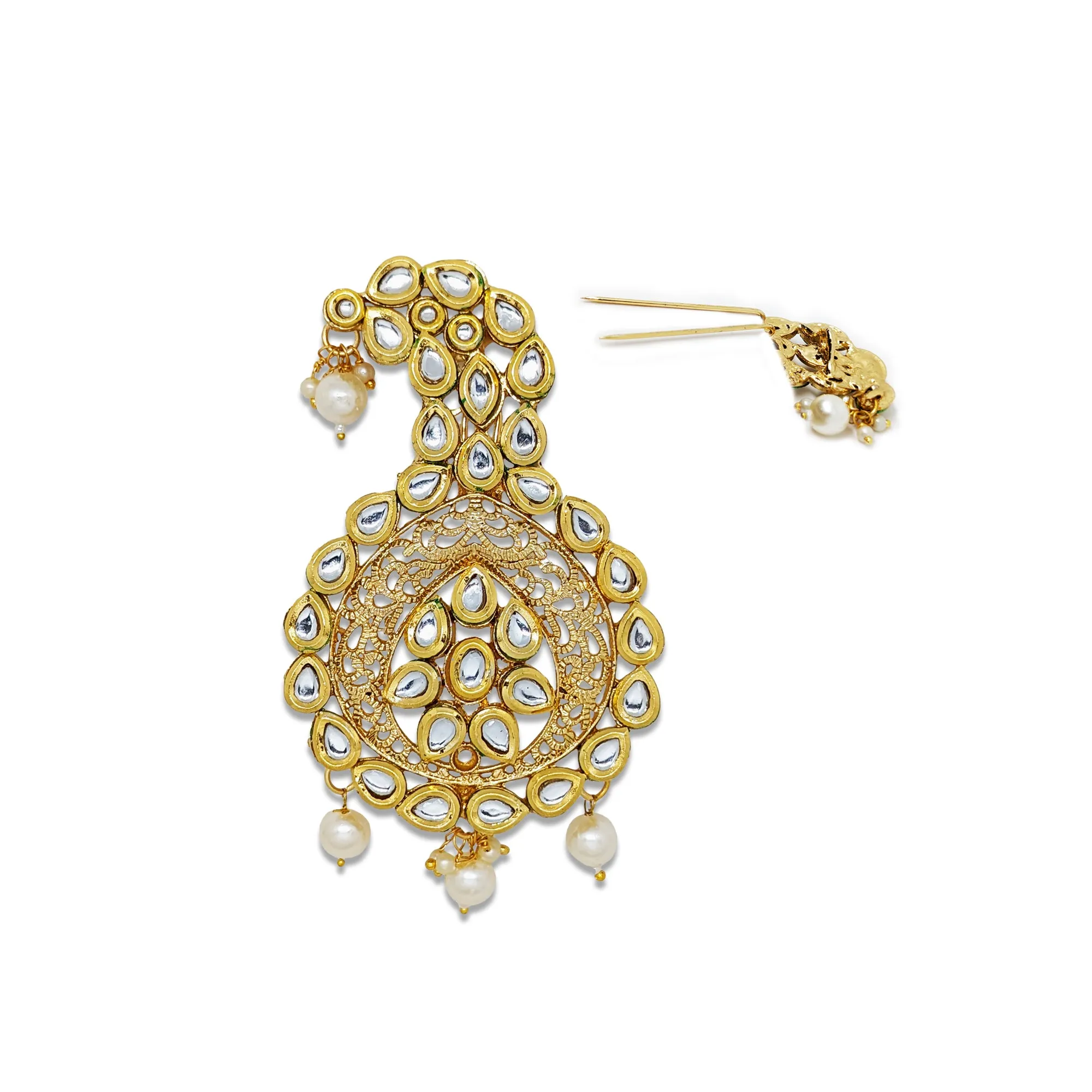 Comet Busters Stone Kalangi, Metal Finish Brooch For Groom (HA107)