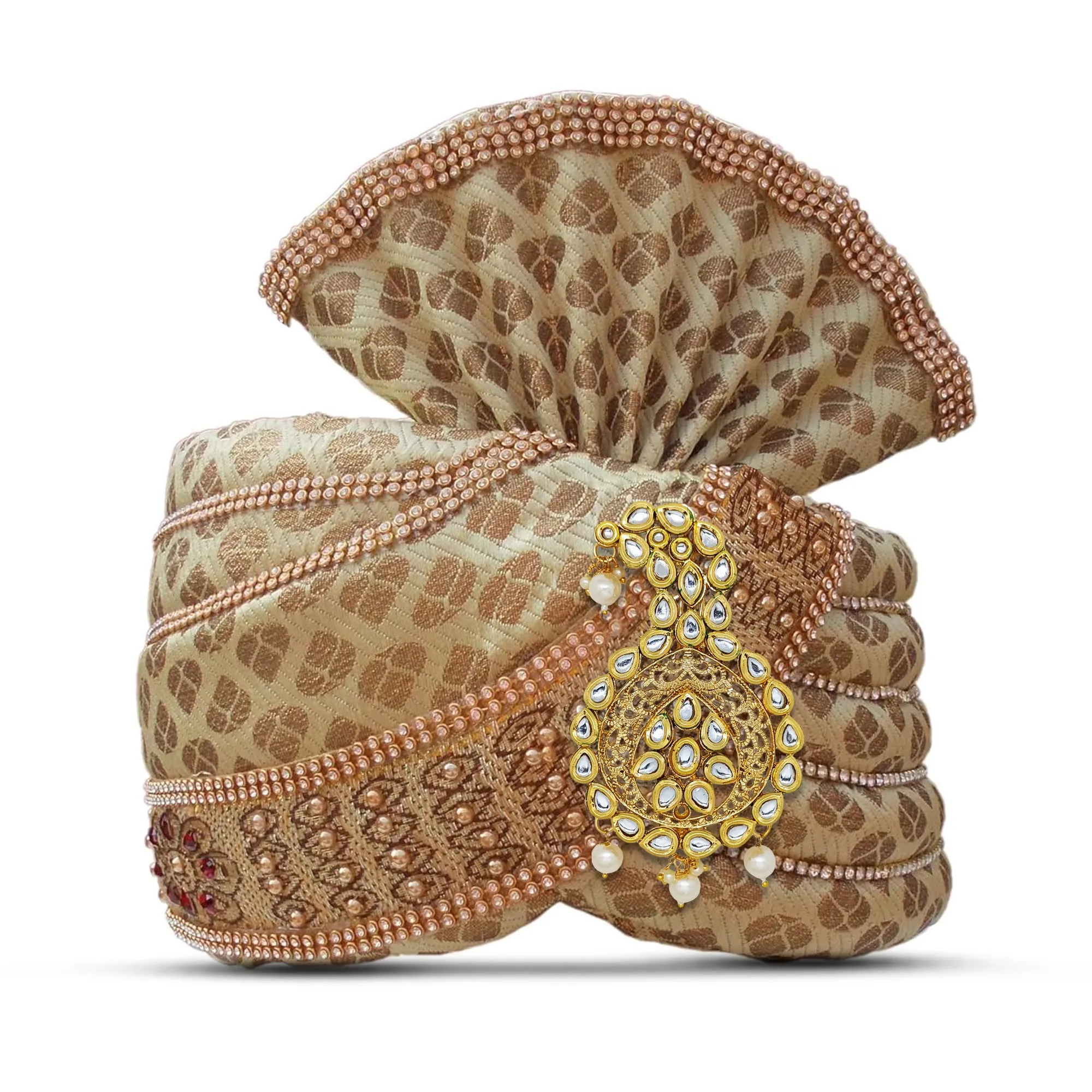 Comet Busters Stone Kalangi, Metal Finish Brooch For Groom (HA107)