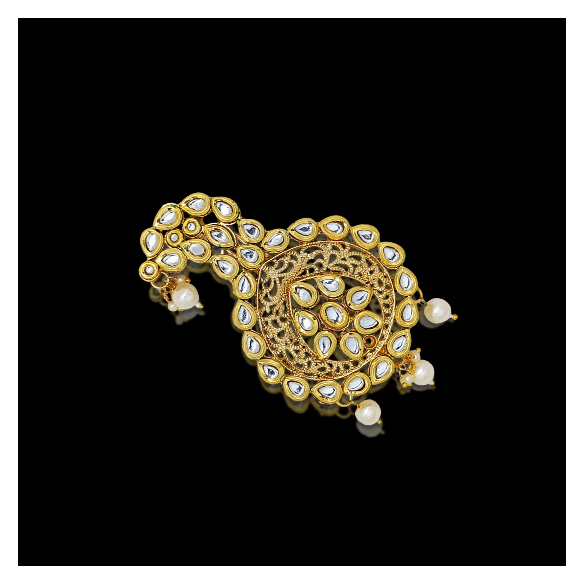 Comet Busters Stone Kalangi, Metal Finish Brooch For Groom (HA107)