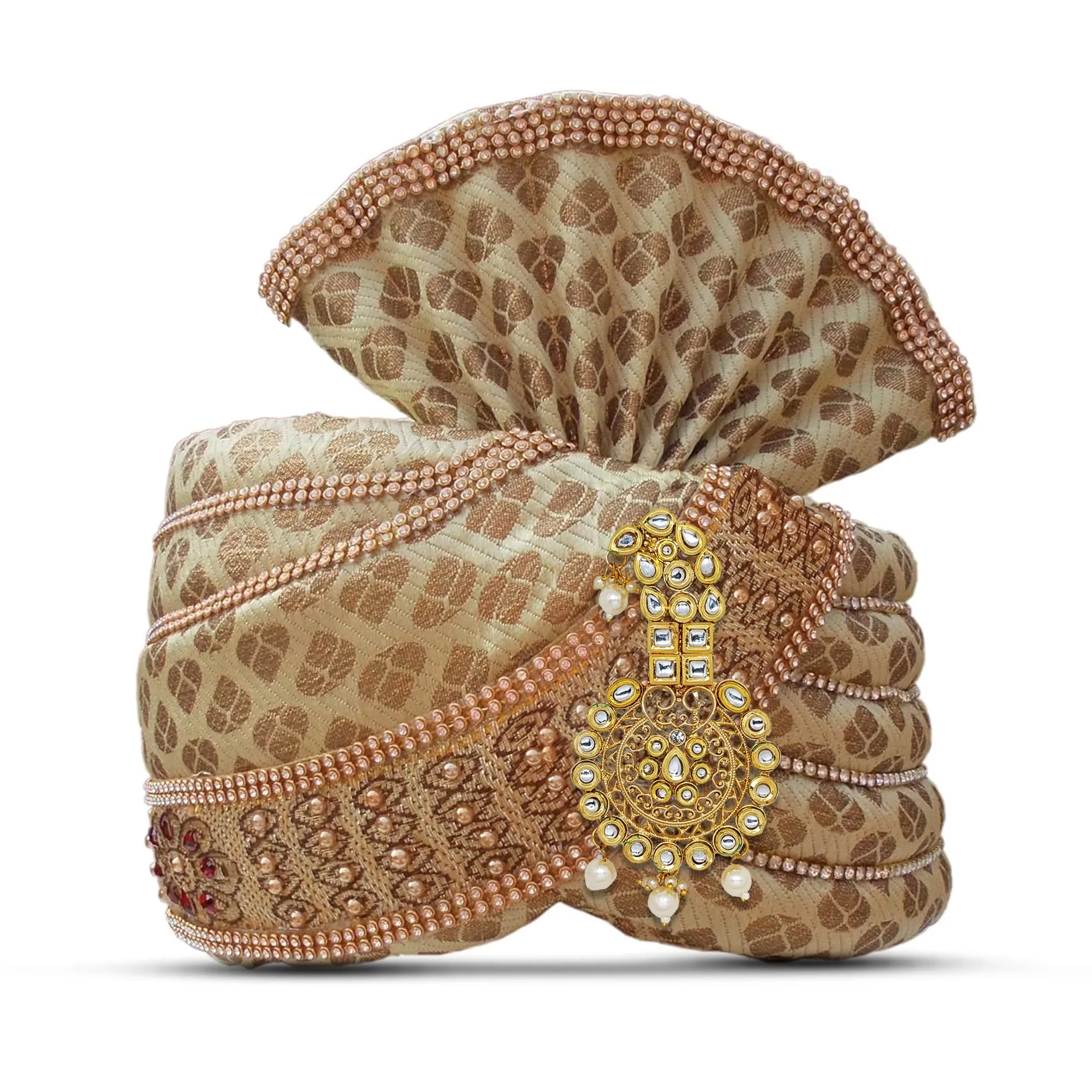 Comet Busters Stone Kalangi, Metal Finish Brooch For Groom (HA108)
