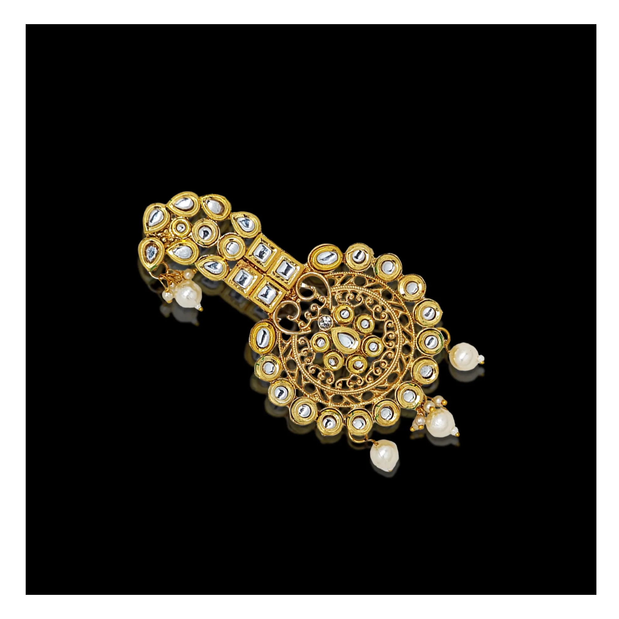 Comet Busters Stone Kalangi, Metal Finish Brooch For Groom (HA108)