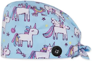 Cute Printed Working Cap with Sweatband Adjustable Tie Back Hats for Women/Men