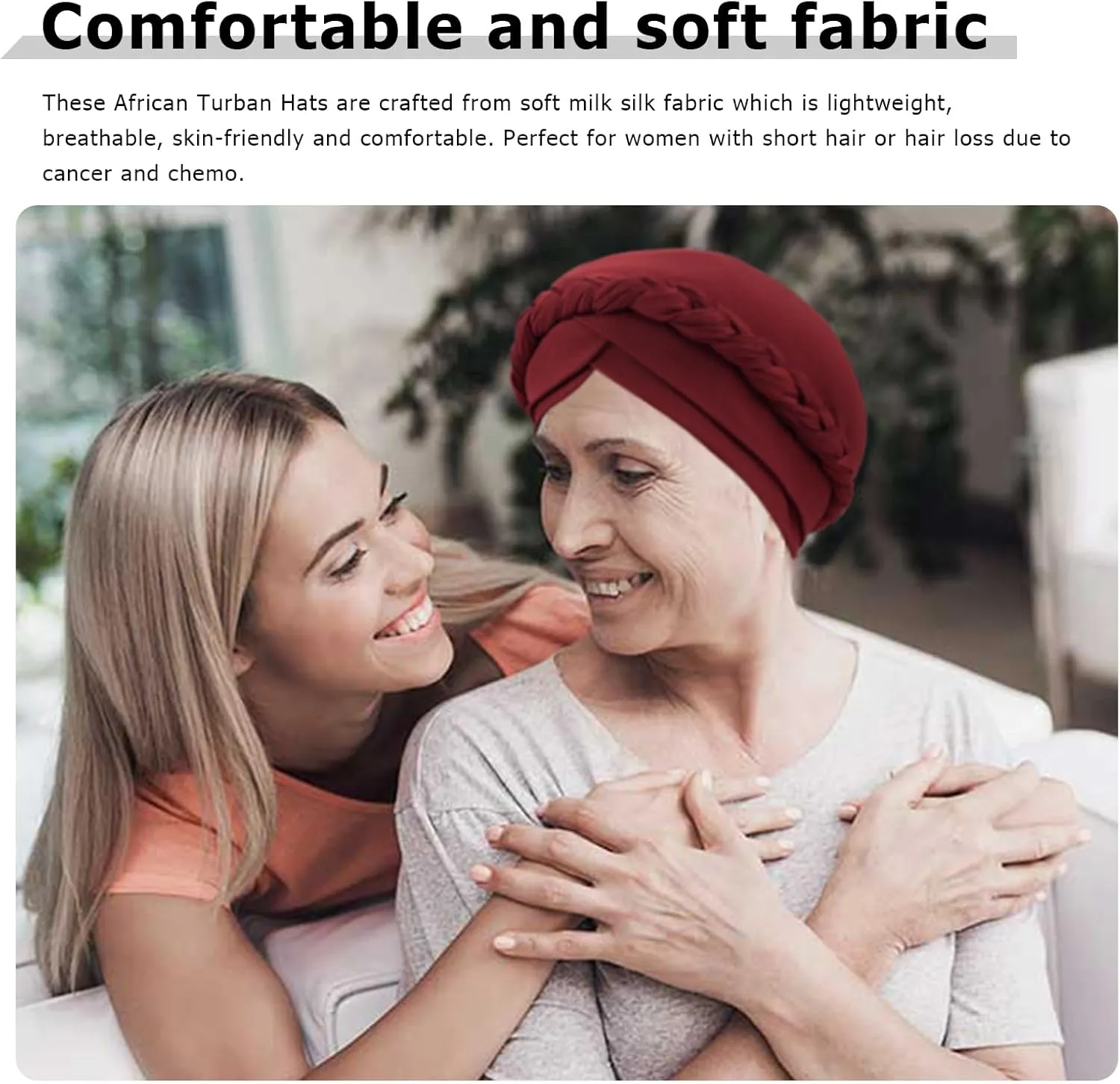 DRESHOW African Women Turban Caps Beanie Twist Headscarf Pre-Tied Double Twisted Braid Hair Cover Wrap Hat Chemo Cancer Cap