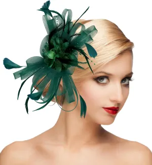 dressfan Fascinator Hat Headpiece Womens 20s Vintage Wedding Hair Accessories for Derby/Wedding/Cocktail/Tea Party