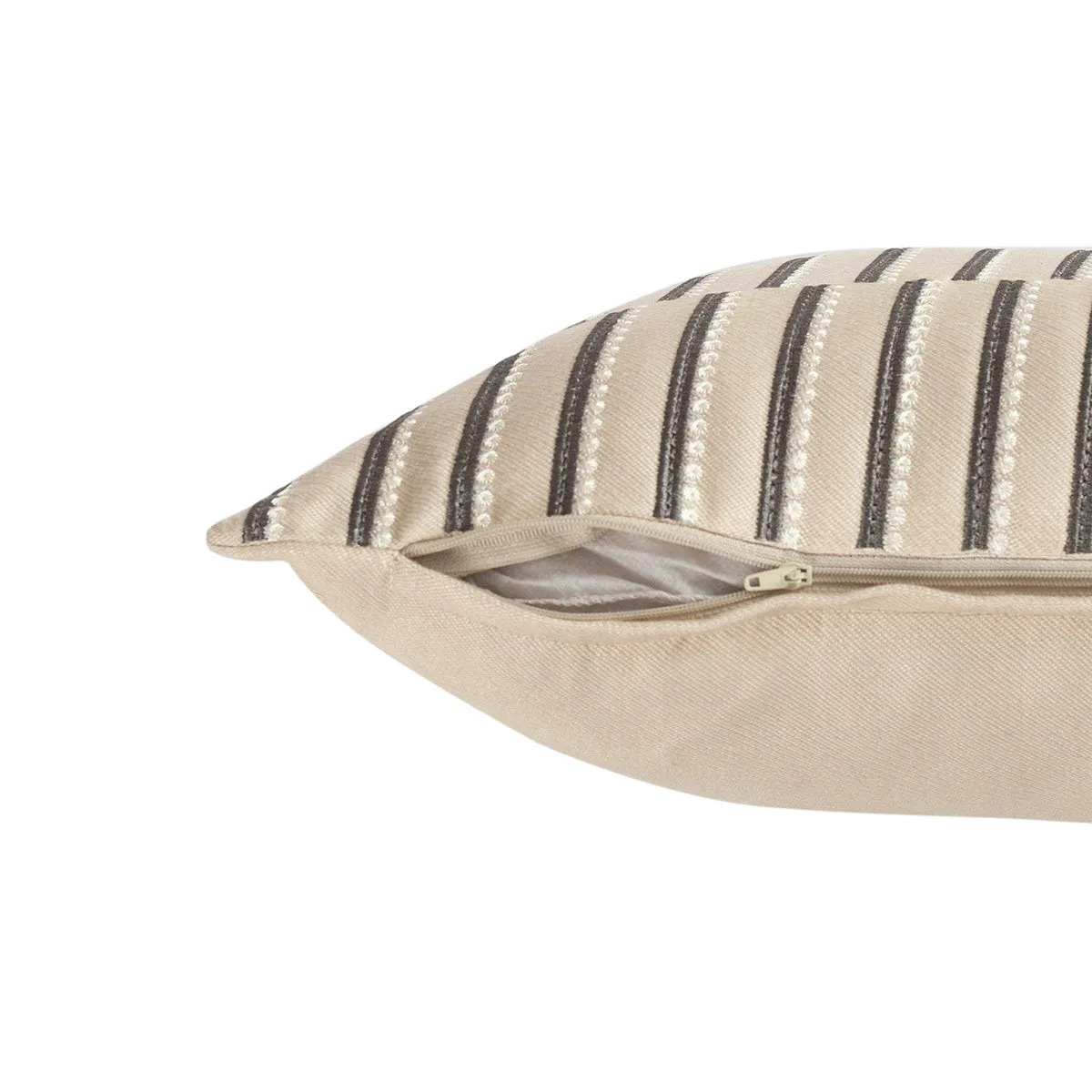Exotic Heritage Ruler Dot Embroidered Grey Cushion Cover