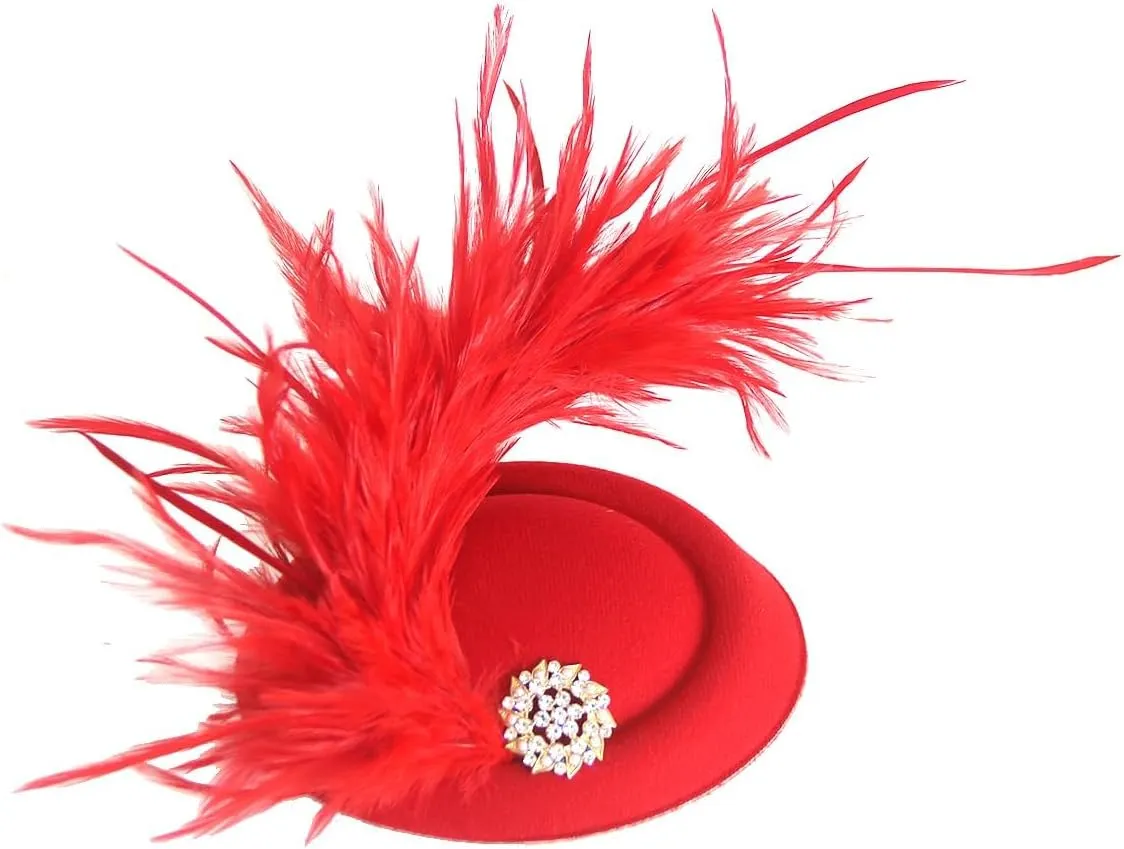 Handmade Fascinators Hat Feathers on a Headband and a Clip 20s 50s Pillbox Hat Derby Tea Party Cocktail Headwear for Women