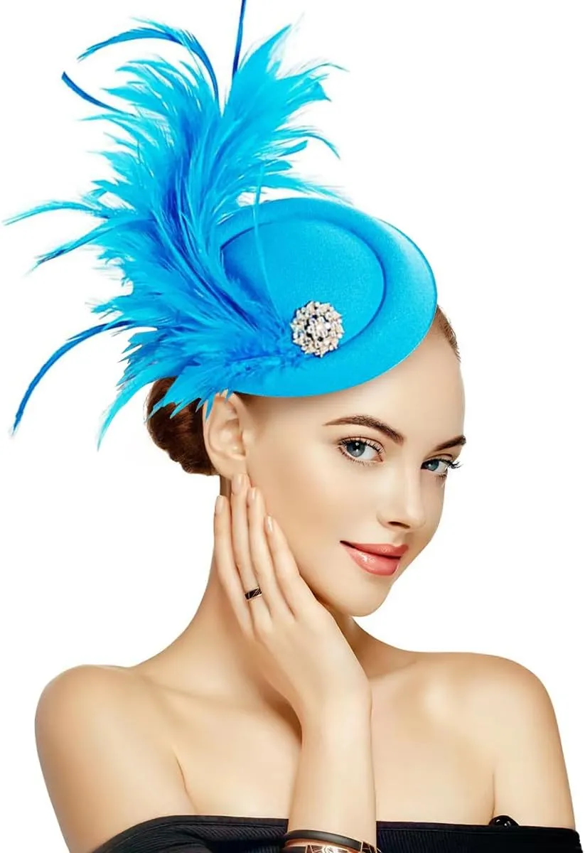 Handmade Fascinators Hat Feathers on a Headband and a Clip 20s 50s Pillbox Hat Derby Tea Party Cocktail Headwear for Women
