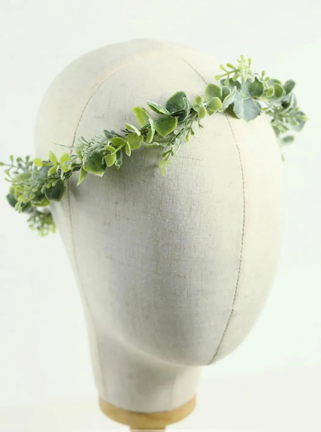 HJYHYN Flower Crown Boho Wreath Artificial Floral Bridal Headpiece Greenery for Wedding Ceremony Party Festival (Green)