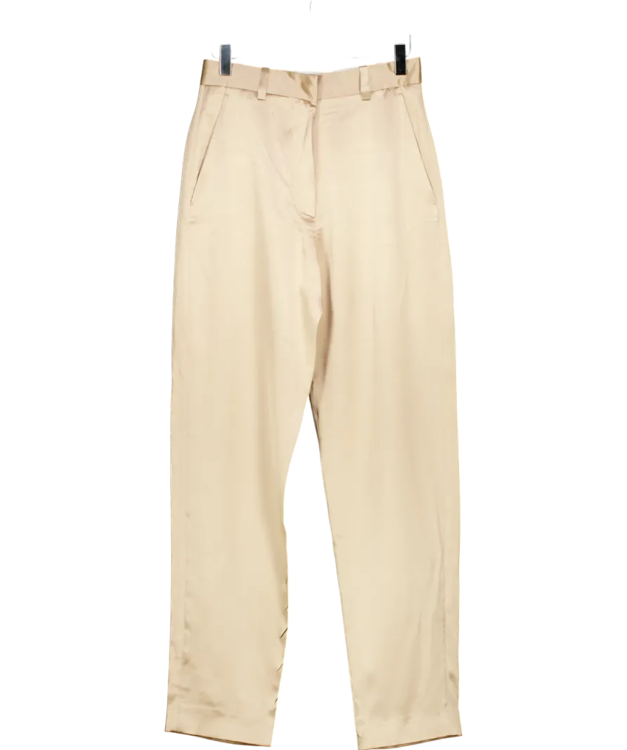 Joseph Metallic Tova Silk Satin Trousers UK 8