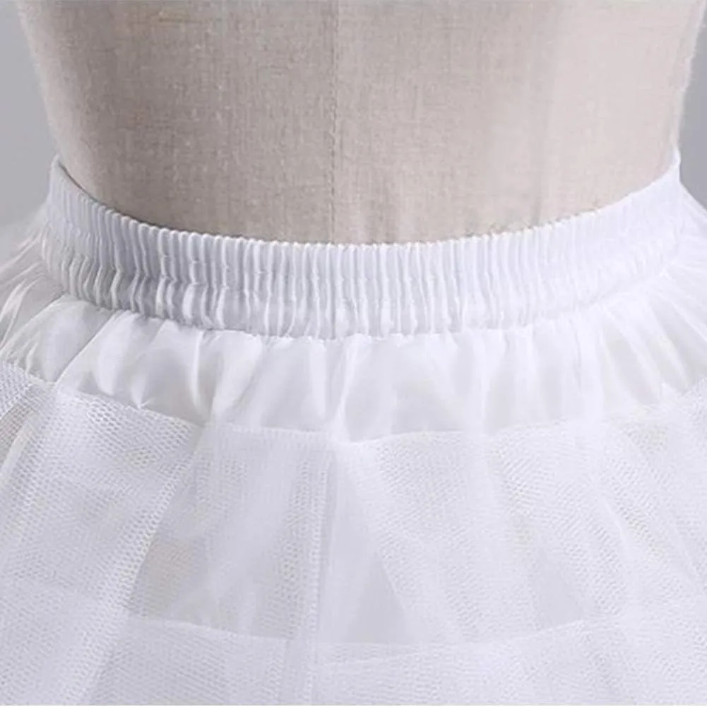 Kids White Mini 3 Layers Wedding Flower Girl Petticoat/Underskirt/Crinoline Slips