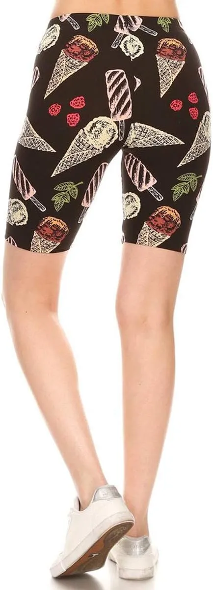 Leggings Depot Printed Fashion Biker Shorts