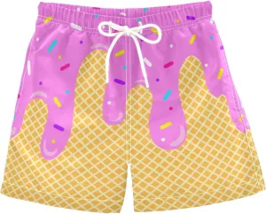 Little Boys Swim Trunks Beach Board Shorts Quick Dry Swimsuit Bathing Suits with Mesh Lining