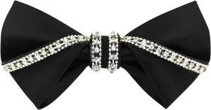 Men's 100% Satin Silk Luxury Crystal Rhinestone Shining Pre-tied Solid Bow Ties Bling Bowties
