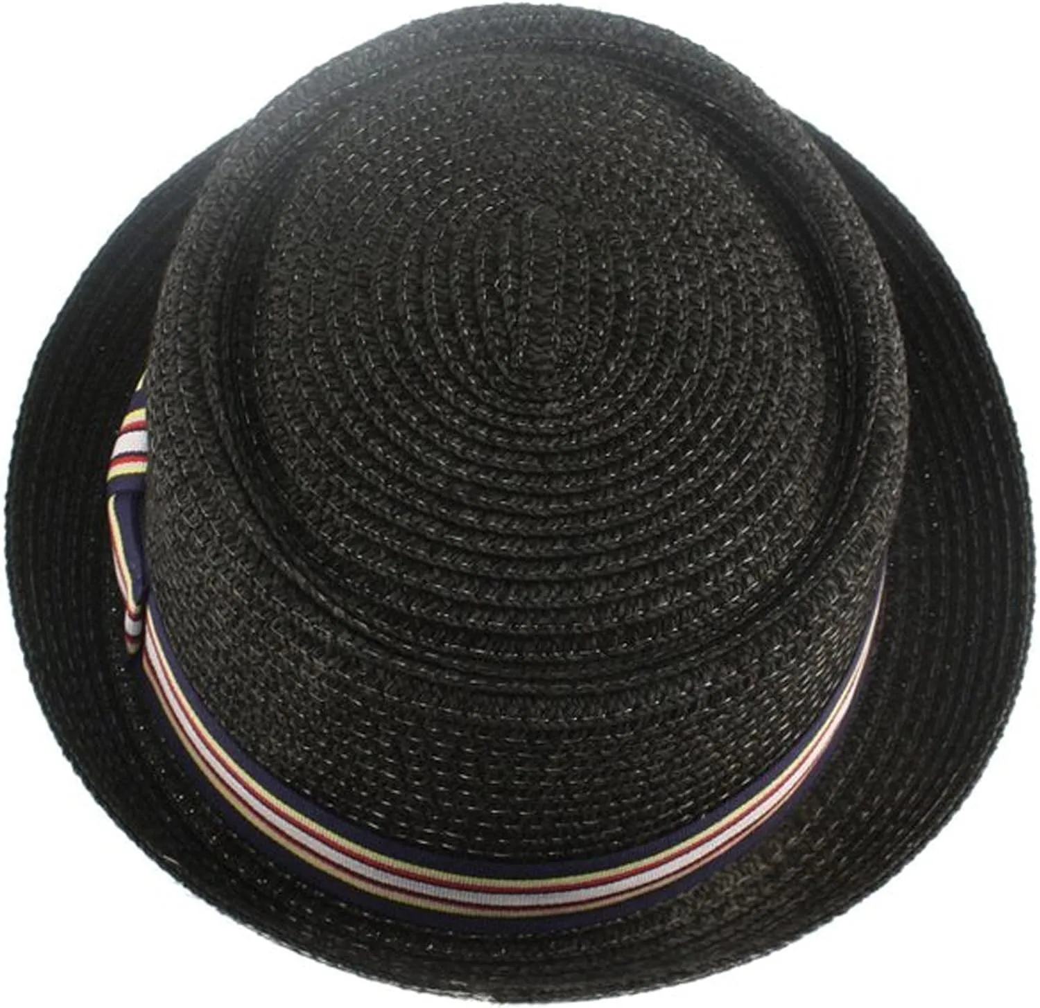 Men's Fancy Summer Straw Pork Pie Derby Fedora Upturn Brim Hat