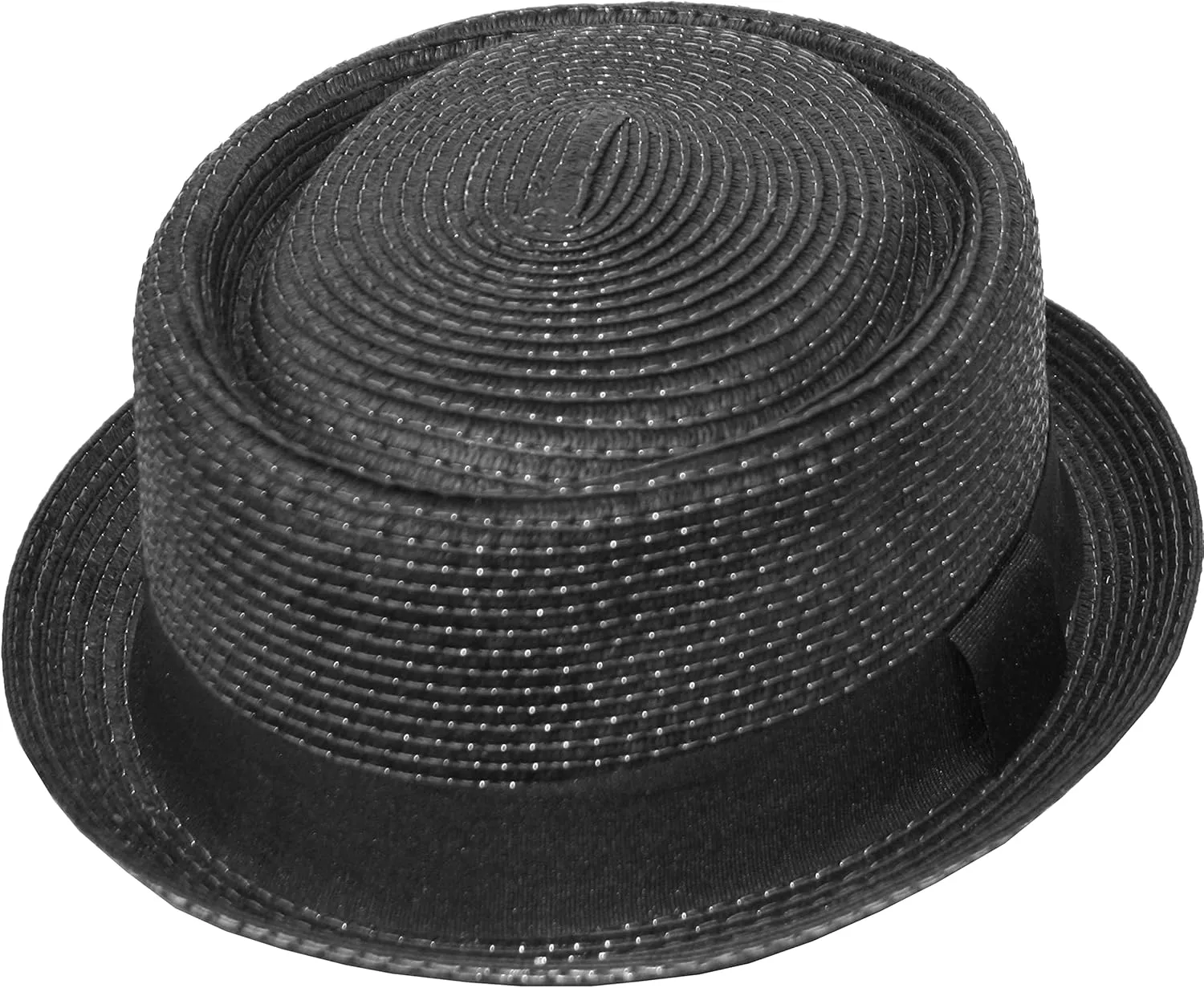Men's Fancy Summer Straw Pork Pie Derby Fedora Upturn Brim Hat