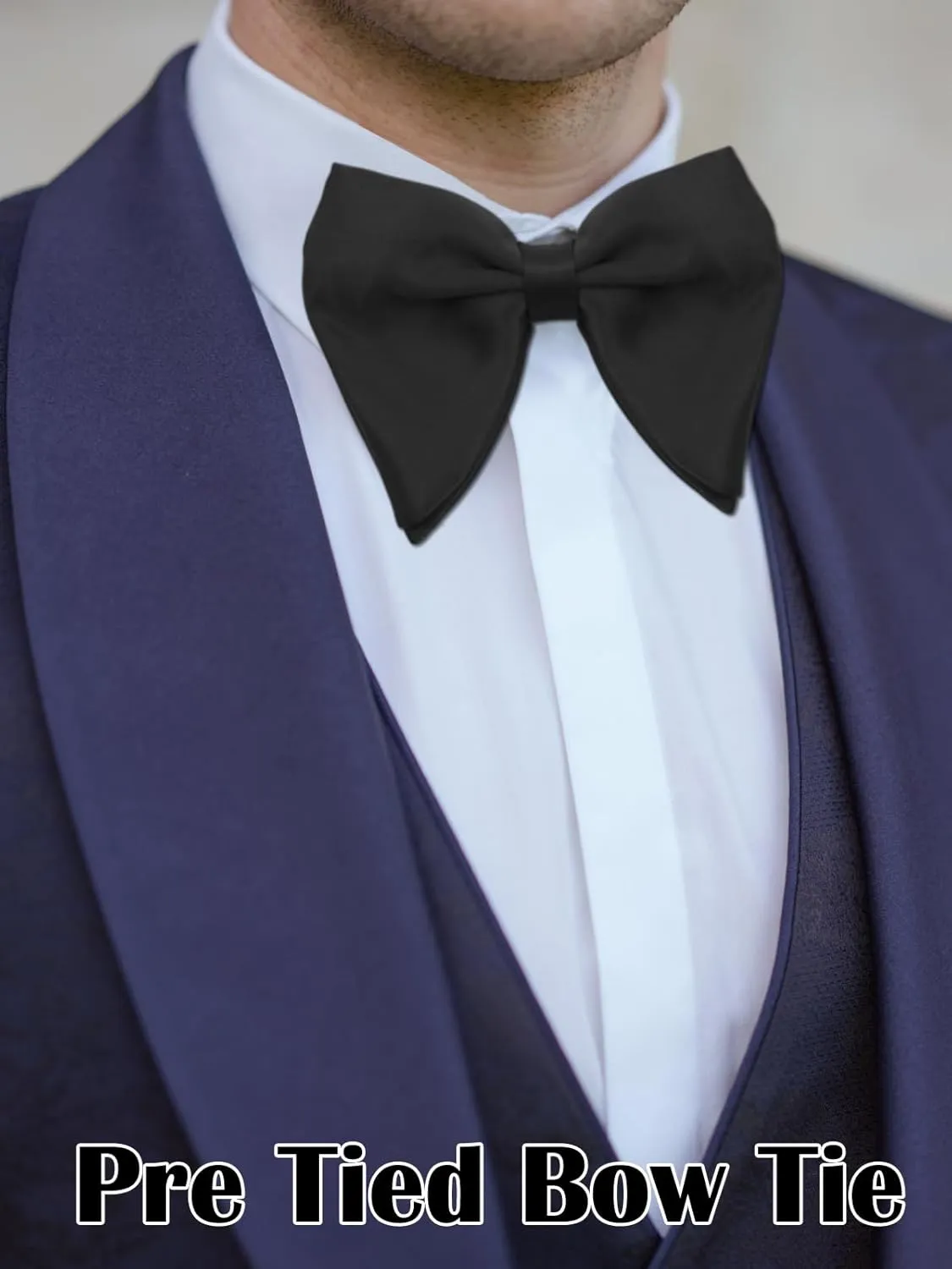 Oversized Bow Ties for Men, Pre Tied Men's Bowtie Big Bow tie for Tuxedo,Wedding, Formal Wear
