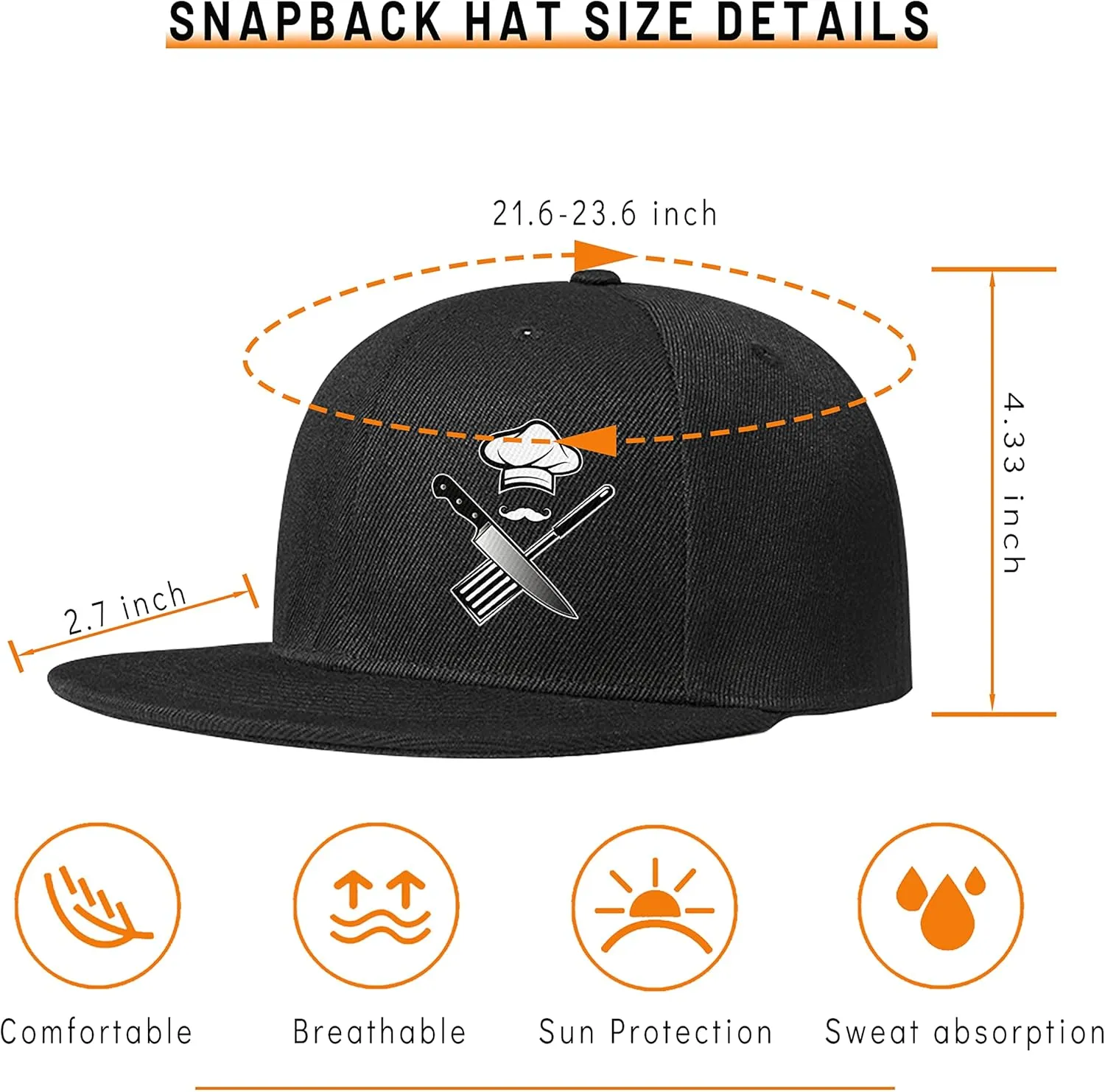 Skateboard Hat Snapback Hats for Men Flat Bill Hats for Boy Adjustable Baseball Cap for Teens Hip Hop Sports