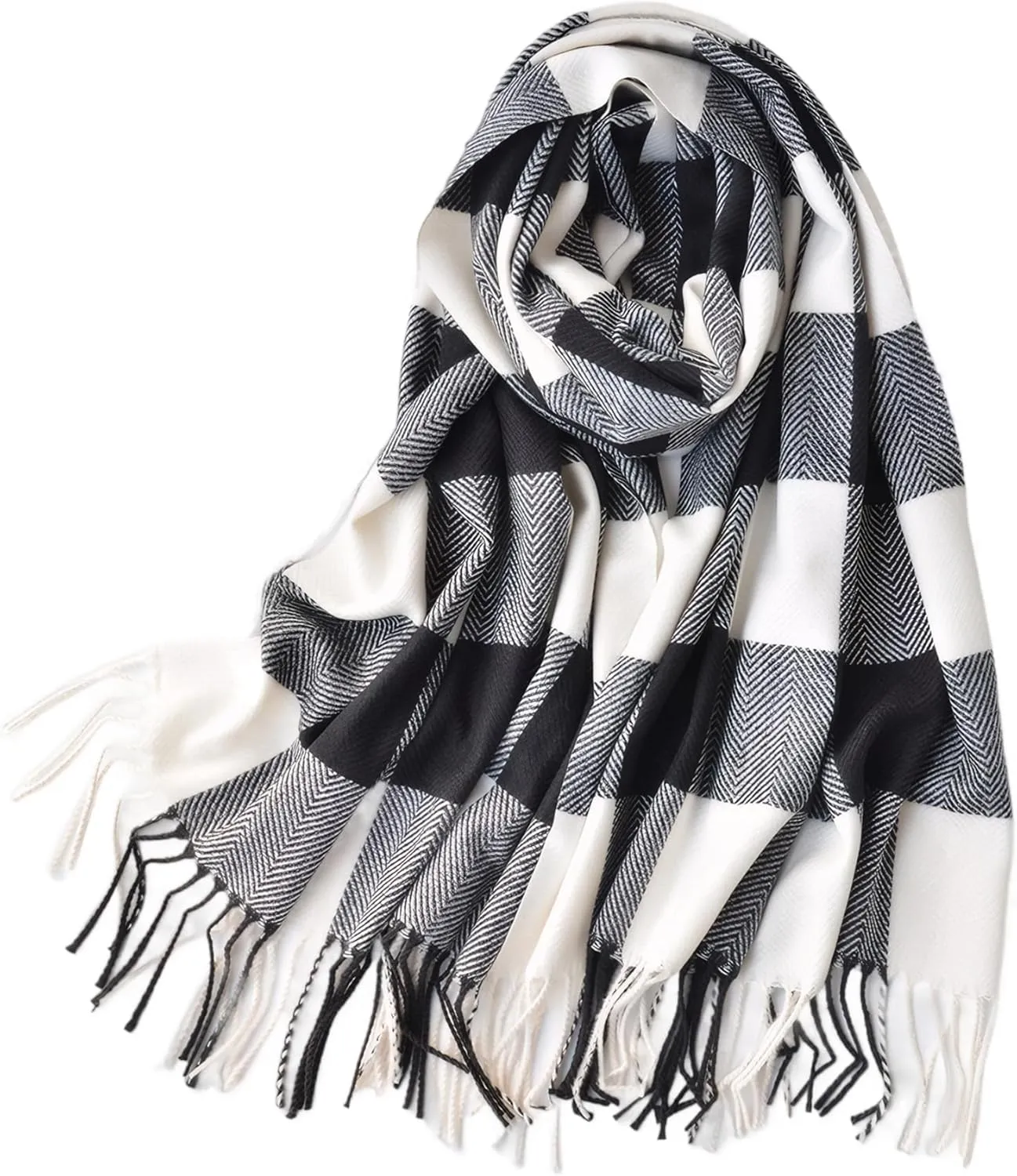 Tartan Plaid Scarves for Women Winter,Long Scarves for Women with Fringe,Super Soft Scarf for Women Winter