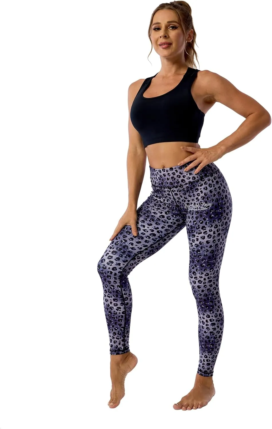 UIUO-UIPEU Women's Printed Yoga Pants with Pockets 7/8 Workout Leggings for Women Tummy Control Compression Leggings