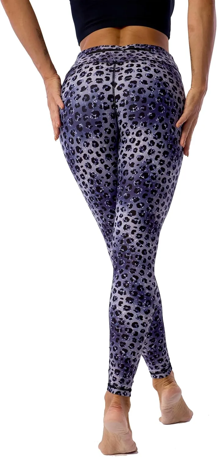 UIUO-UIPEU Women's Printed Yoga Pants with Pockets 7/8 Workout Leggings for Women Tummy Control Compression Leggings