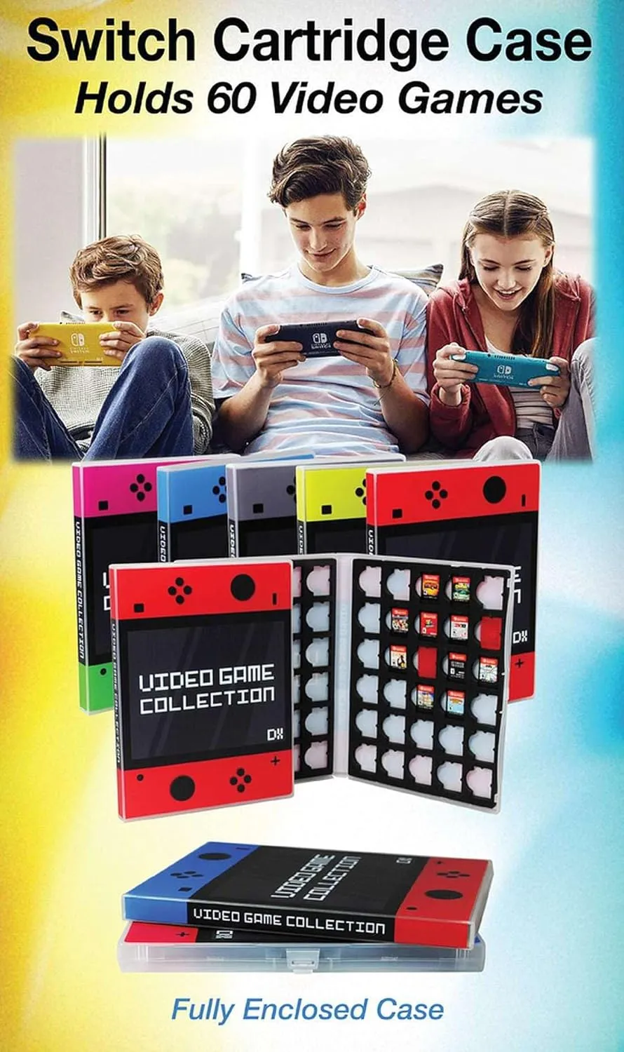 UniKeep Game Case for Nintendo Switch Cartridges - Holds 60 Games Securely in Foam (space)