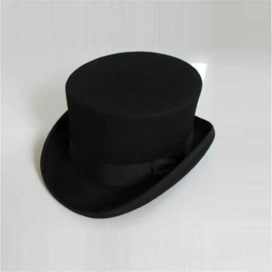 Vogrtcc Men's Wool Fedora Tall Fedora Hat Magician Cap Unisex Hats