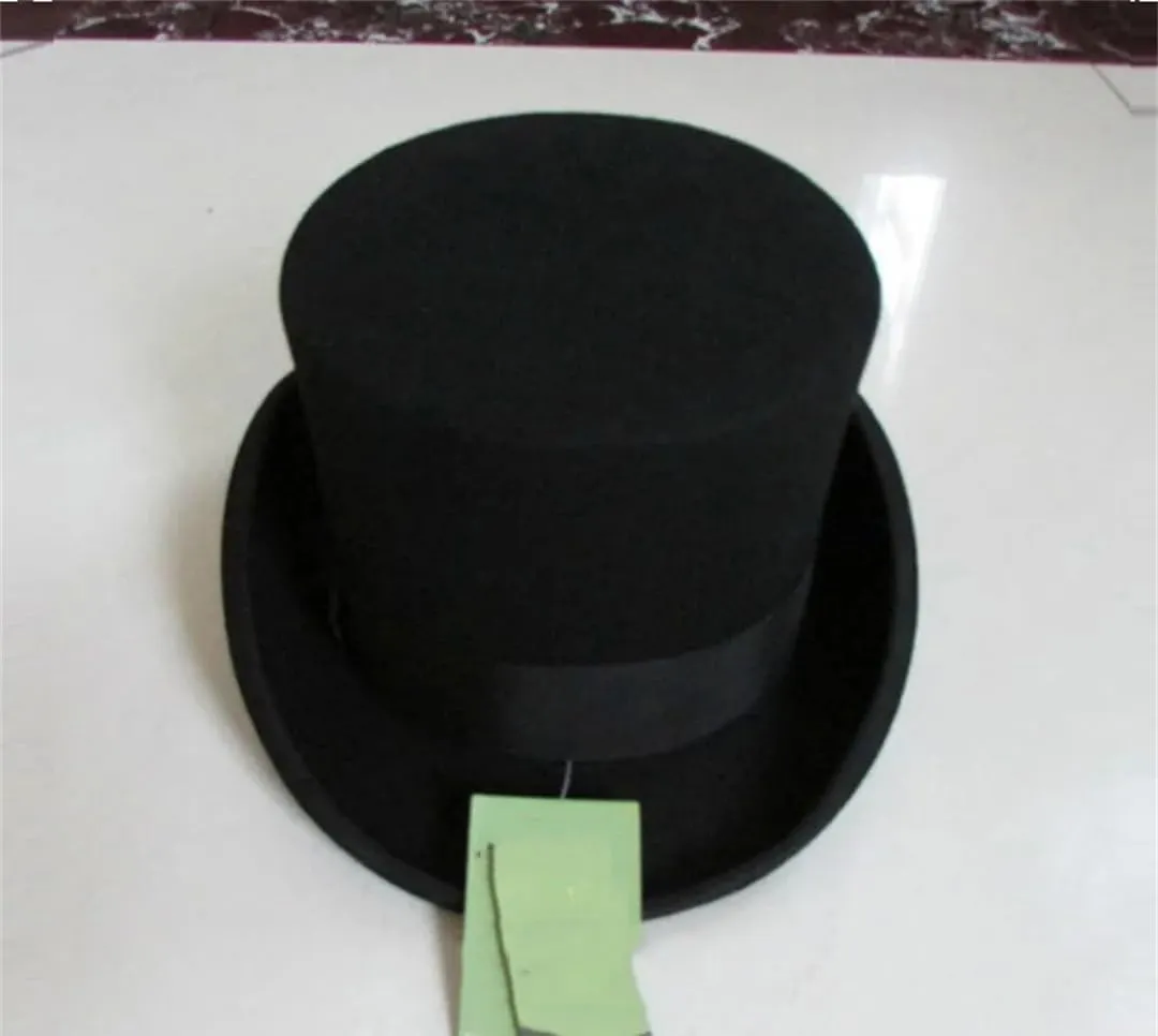 Vogrtcc Men's Wool Fedora Tall Fedora Hat Magician Cap Unisex Hats