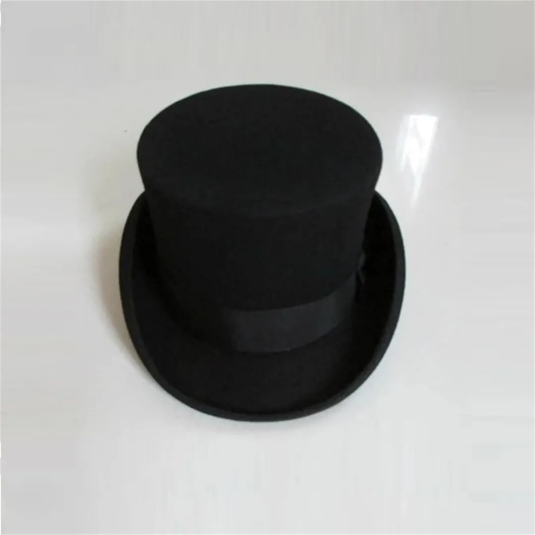 Vogrtcc Men's Wool Fedora Tall Fedora Hat Magician Cap Unisex Hats