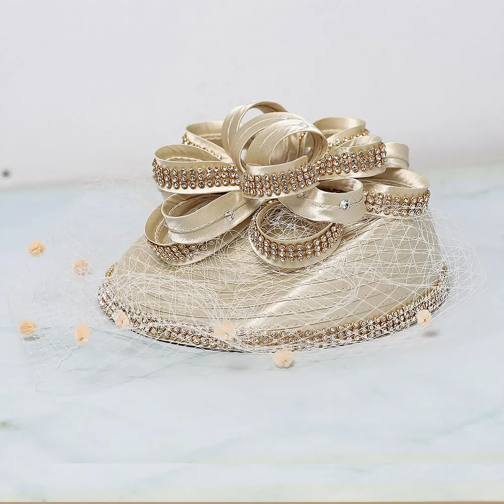 Women Veil Mesh Sweetheart Fascinator Hat Bride Wedding Hair Accessory with Clip Rhinestone Cocktail Party Hat