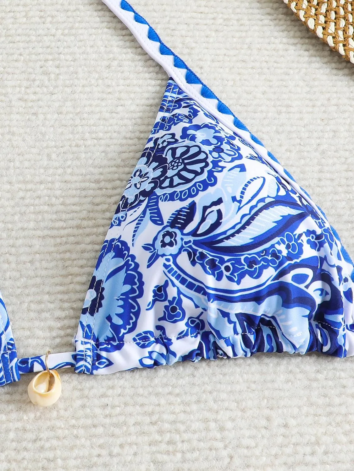 Women's Floral Printed Bathing Suit Halter Paisley Summer Swimsuit Bikinis Set