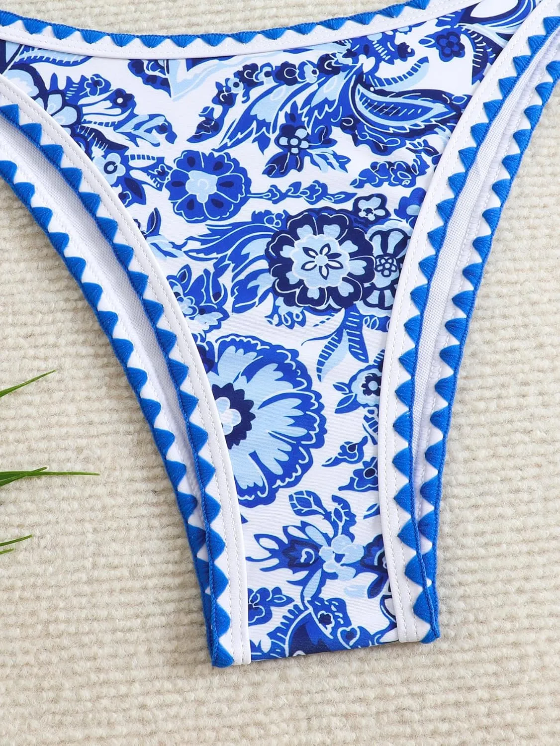 Women's Floral Printed Bathing Suit Halter Paisley Summer Swimsuit Bikinis Set