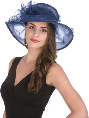 Women's Organza Church British Fascinator Bridal Tea Party Wedding Hat Summer Ruffles Cap